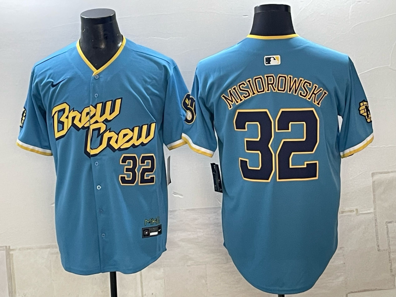 Men Milwaukee Brewers #32 Misiorowski blue Nike 2026 World Series MLB jersey 102301->milwaukee brewers->MLB Jersey